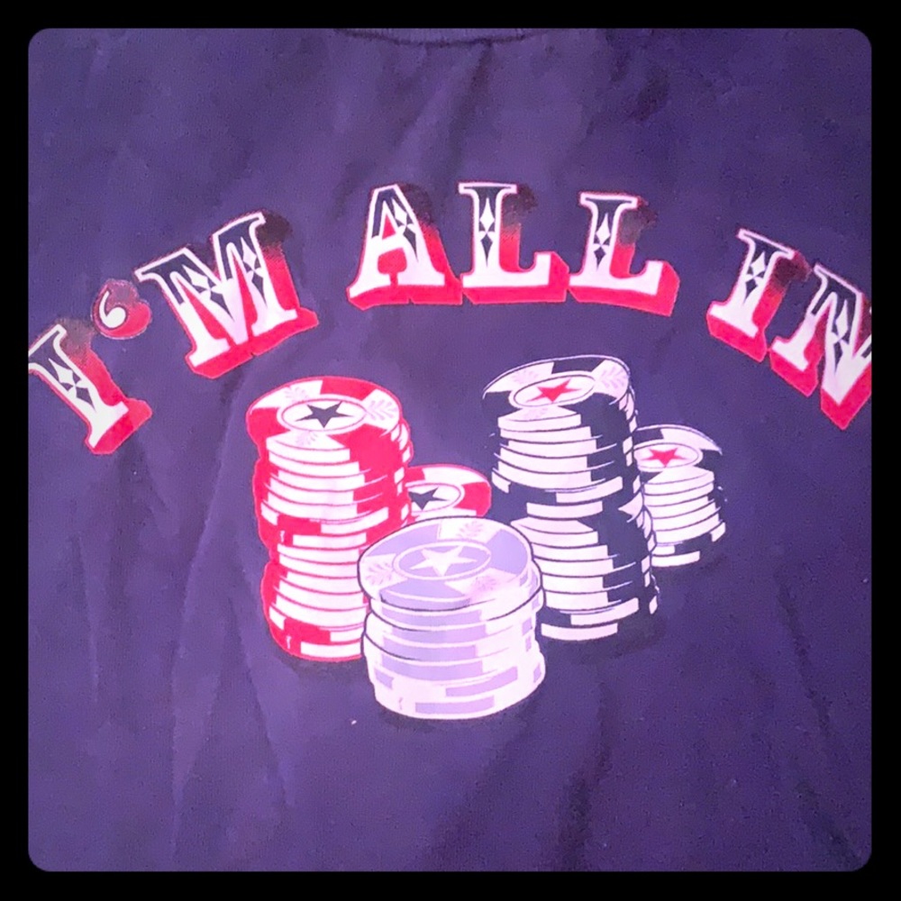 Xl tee shirt poker all in